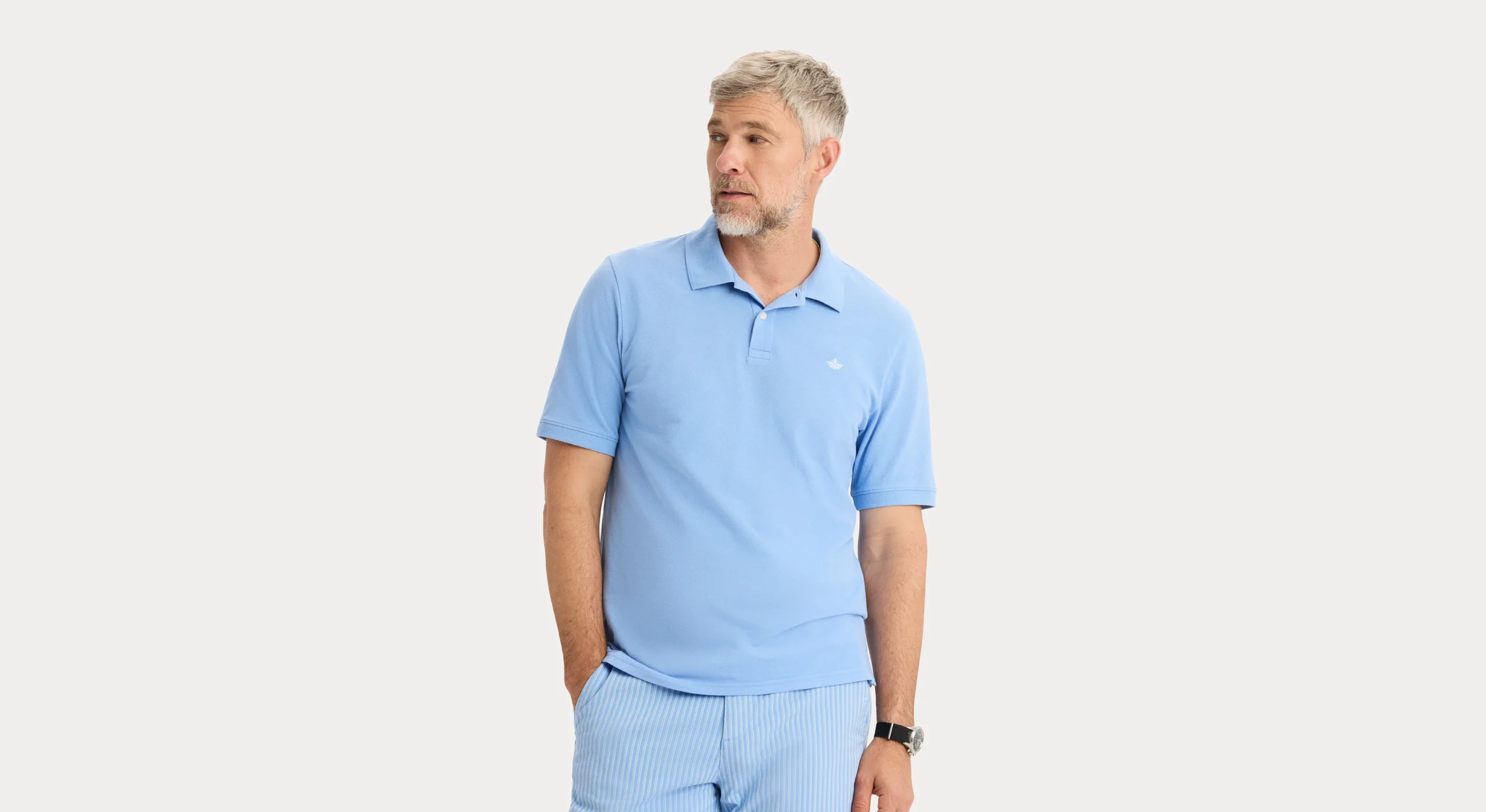 Rib Collar Polo, Slim Fit